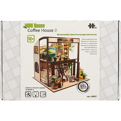 Интерьерный конструктор для творчества Румбокс Hongda MiniHouse "COFFEE HOUSE" M027 - фото 4