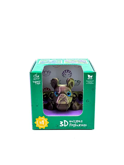 Фигурка 3D с кнопкой Бульдог Бруно (пластик) (9х7) (09006999) - фото 3