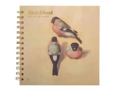 Скетчбук 195*195 40л "Дюрер. Снегирь в трех ракурсах" 160г/м2, тв.обложка, спираль - фото 1