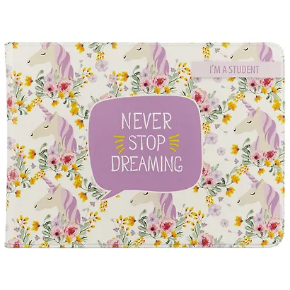 Обложка для студенческого Единороги с цветами (СБ2017-039) - фото 1