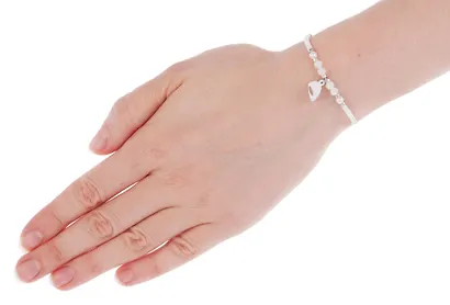 Набор парных браслетов с подвеской «Сердечко», бисер, металл, Lafilaf - фото 8