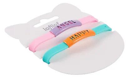 Набор парных браслетов Angel, Happy (силикон) (12-04407-B76) (Lafilaf) - фото 4