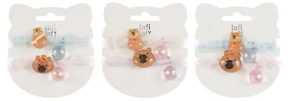 Набор резиночек Капибара мордочка (2шт) (пластик) (12-03916-B90) (Lafilaf) - фото 5