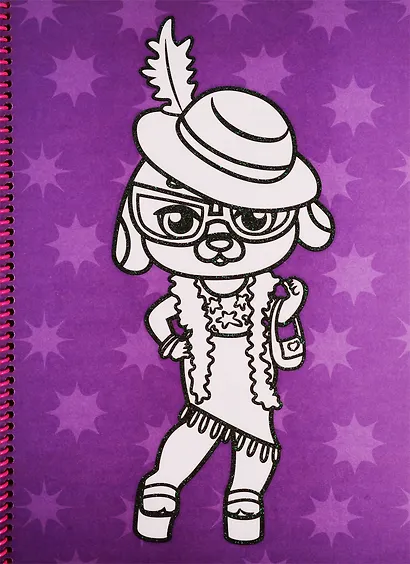 Раскраска на спирали с глиттером "Стильняшки" - фото 4