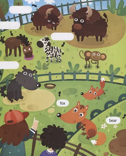 Первые слова. Английский. Зоопарк. Обучение с наклейками - фото 2