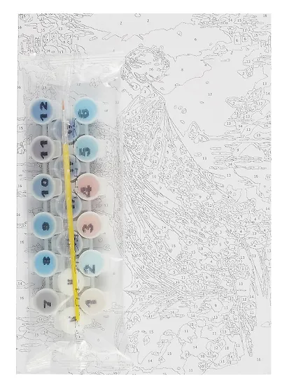 Картина по номерам на картоне 20*28,5 см "Девушка на озере" - фото 3