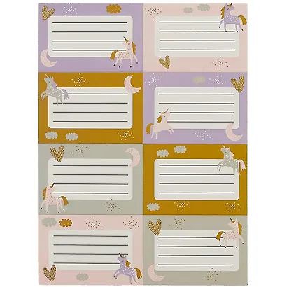 Наклейки для тетрадей 24шт "Единорог" - фото 2