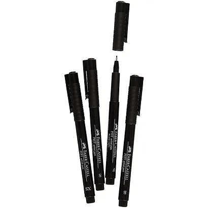 Ручки-кисточки капиллярные «Manga Black Set», Faber-Castell, 4 штуки - фото 2