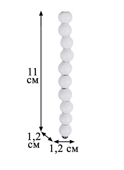 Набор для творчества Бусины керам. на силикон. нити 10шт 12мм, 01, моноцвет белый - фото 2