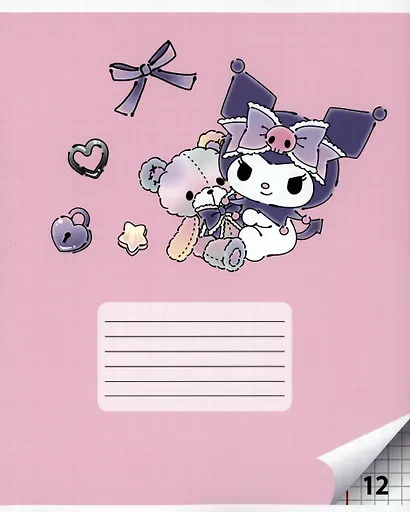 Тетрадь в клетку Centrum «Hello Kitty+Kuromi» в ассортименте, 12 листов - фото 7