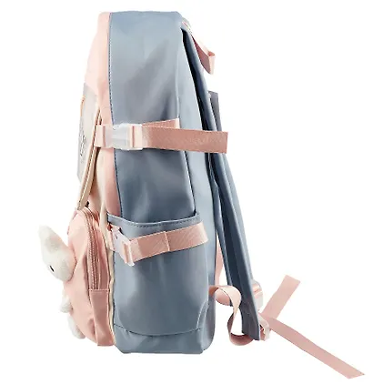 Рюкзак "Зайка" 42*27*15см, сине-розовый, с игрушкой - фото 6