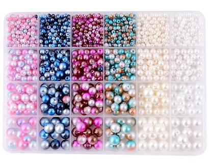 Набор бусин для творчества № 11, перламутровые, размер 4/6/8/10 мм, ПВХ-упаковка - фото 1
