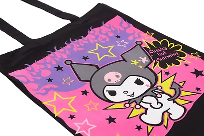 Сумка-шоппер Sanrio Cheeky but charming (черная) (текстиль) - фото 3