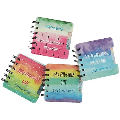 Записная книжка 90*90 55л лин. "Colour book" карт.обл., вырубка, спираль, инд.уп., ассорти - фото 6