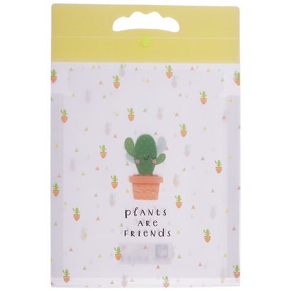 Папка -портфель пластиковый на кнопке «Plants are friends» А4, 6 отделений, вертикальная, в ассортименте - фото 1