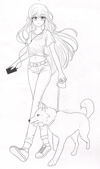 АНИМЕ-РАСКРАСКА. ДЕВОЧКИ АНИМЕ - фото 2