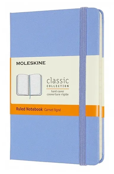 Записная книжка А6 96л лин. "CLASSIC POCKET" тв.обл., голубая гортензия, резинка, Moleskine - фото 3