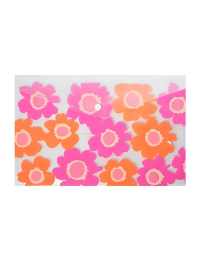 Папка-конверт А4 "FLOWER" на кнопке, пластик 0,18мм, ассорти, Comix - фото 2