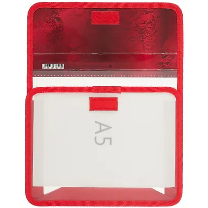 Папка для тетрадей А5 липучка, пластик, красная - фото 2