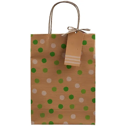 Пакет А5 25*18*8 Рolka dot нейтр., крафт - фото 2