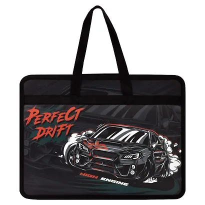 Папка для тетрадей А4 "ДРИФТ" полипропилен, 34*25*9.5см, молния, дно с расширением, текст.ручки, УФ-печать - фото 2