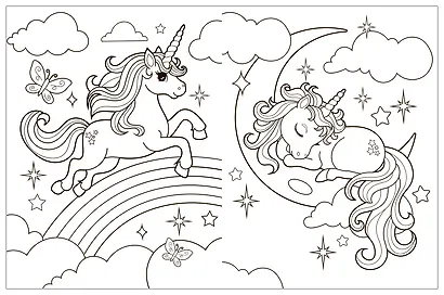Раскраски с наклейками. Единороги - фото 7