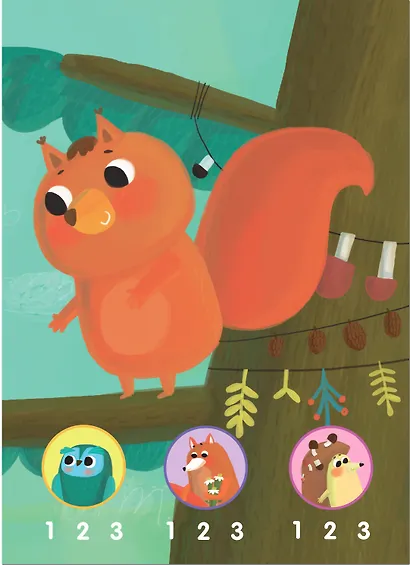 Задания и задачки для малышей 2+. Белочка в лесу. Формы, счет - фото 3