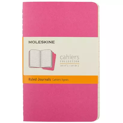 Записная книжка Moleskin Cahier Journal Pocket, 3 шт, розовый неон, 32 листа, А6 - фото 1