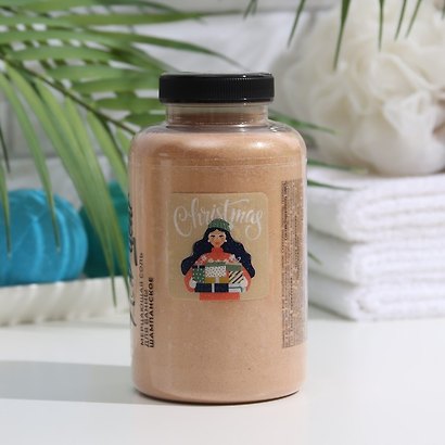 Новогодняя соль для ванны мерцающая с шиммером Шампанское (банка) (550 г) - фото 5