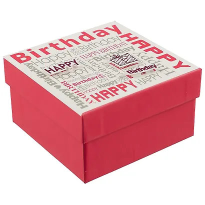 Подарочная коробка «Happy birthday», розовая, средняя - фото 1