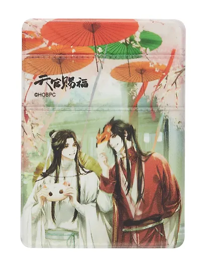 Набор Небожители 1: обложка для паспорта, картхолдер на телефон (Обложка для паспорта Благословение небожителей Сань Лан (Хуа Чэн) с фонарями (ПВХ бокс) + Чехол для карточек на телефон Благословение небожителей Се Лянь и Сань Лан с масками) - фото 4