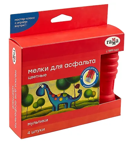 Мелки цветные 06цв "Гамма", круглые, к/к - фото 2