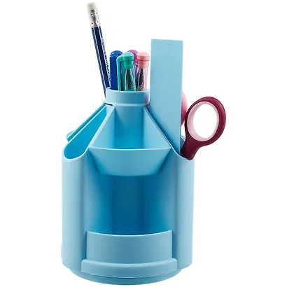 Набор настольный "Mini Desk" вращающ.подставка, голубой, к/к, Erich Krause - фото 2