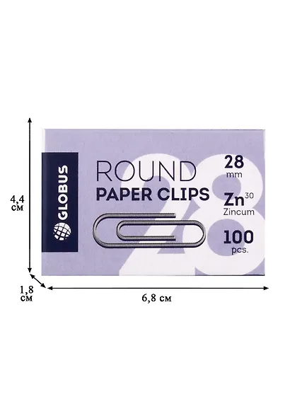 Скрепки 28мм 100шт, круглые, оцинк. - фото 3