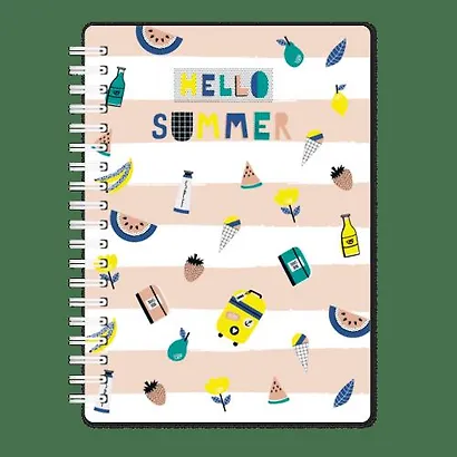 Блокнот, 120л А6 (102*142) клетка Be Smart Summer розовый, мягкий переплет, на спирали - фото 1