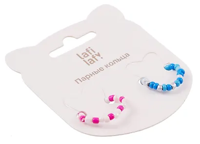 Набор колечек «Бусины», розовое и голубое, 2 штуки, Lafilaf - фото 3
