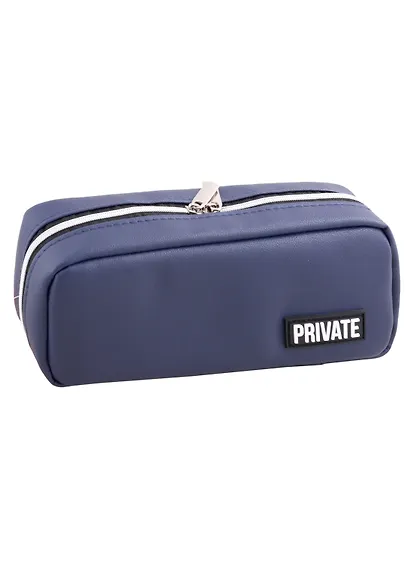Пенал-косметичка "Private" темно-синий, 21х9х5 см - фото 1