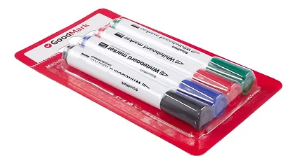 Маркеры для доски 3 цвета 5мм, толстый корпус, блистер, Goodmark - фото 2