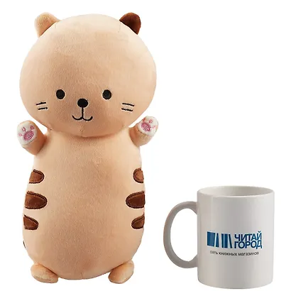 Мягкая игрушка Котик рыжий на спине (текстиль) (32см) (12-01014-BL-5916-SА) - фото 3