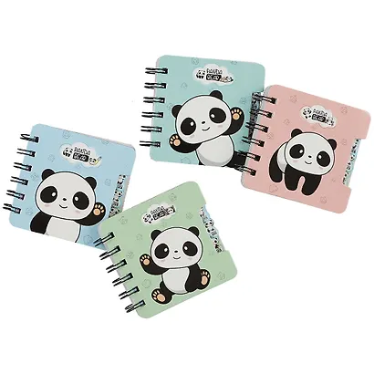 Записная книжка 95*120 57л лин. "Panda bear" карт.обл., вырубка, спираль, инд.уп., ассорти - фото 6