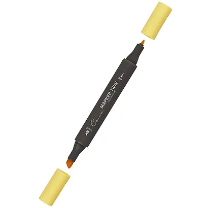 Маркер художественный "Сонет" пастельно-желтый, двухсторон., тонк. и широк.долото, Сонет - фото 2