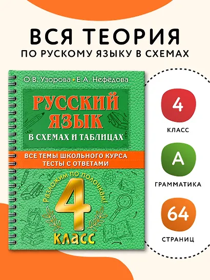 Русский в схемах и таблицах: Все темы школьного курса. Тесты с ответами: 4 класс - фото 4