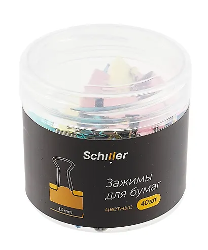 Зажимы для бумаг 15мм 40шт цветные, пласт/уп - фото 4