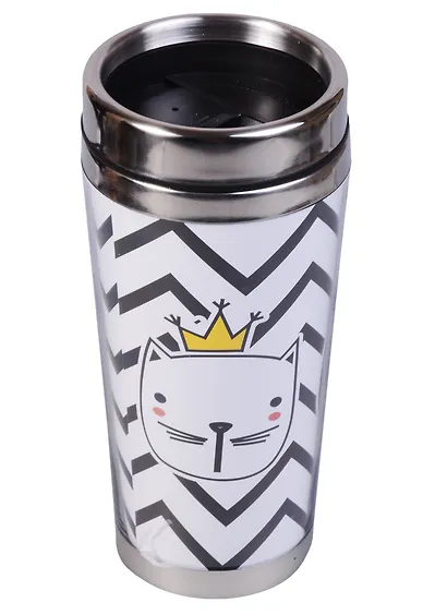 Термостакан Коты зигзаг (пластик) (450мл) - фото 1
