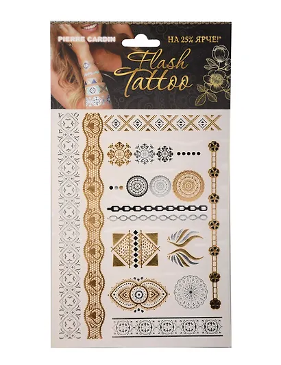 Набор тату наклеек Flash Tatoo Pierre Cardin, 14.5*19.7см в блистере 953013 - фото 1