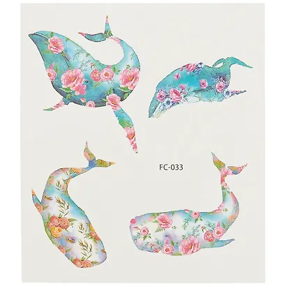 Тату Киты в цветах (10,5*12см) - фото 2