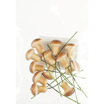 Искусственный декор Грибочки на проволочке, 2 см, 12шт микс (орр) - фото 2