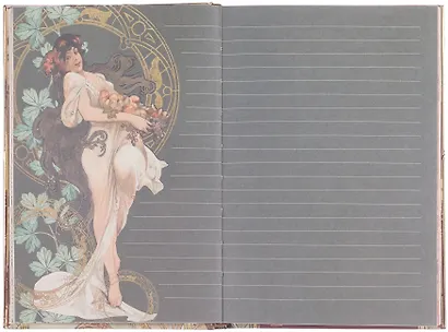 Книга для записей А5, 128 листов "А.Муха" твердая обложка, внутренний блок с дизайном, в ассортименте - фото 14