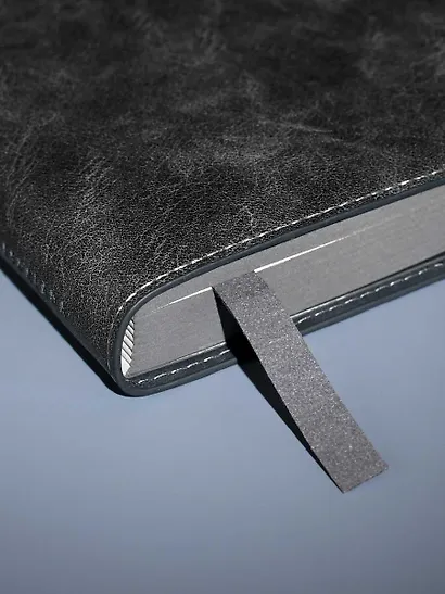 Ежедневник недатированный А5+ 160 листов "Фланстер" графитовый, мягк.переплёт, искусственная кожа - фото 15