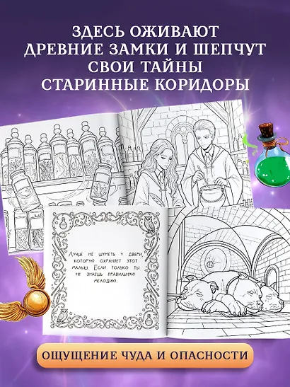 Школа чародейства и волшебства. Раскраска - фото 5